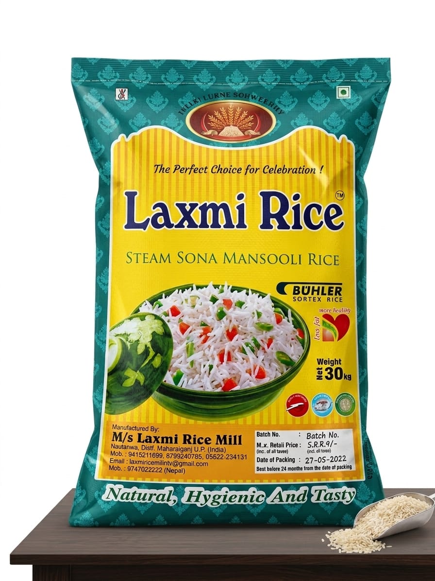 Laxmi Rice Steam Sona Mansooli Rice 30kg